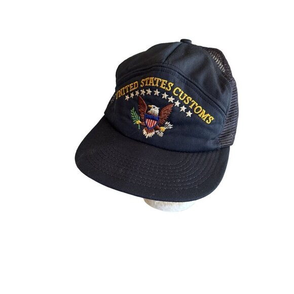 Vintage United States Customs Trucker Hat Made In USA Large/X-Large Navy Mesh Sn - Picture 4 of 6